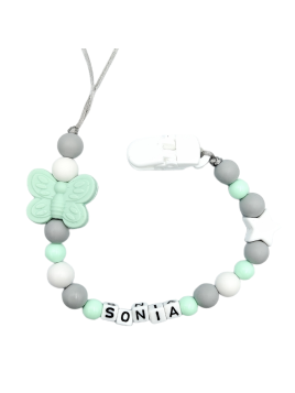 Miętowo szara zawieszka dla dziecka lekka