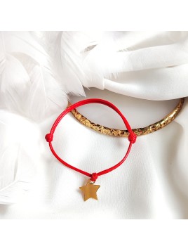 Bransoletka z gwiazdką z grawerem na sznurku