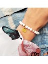 Elegancka bransoletka handmade z kamieni naturalnych z grawerem