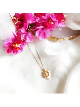 Naszyjnik złoty łańcuszek z literką i serduszkiem