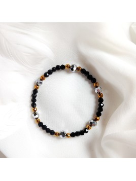 Bransoletka z kryształków i złotego hematytu