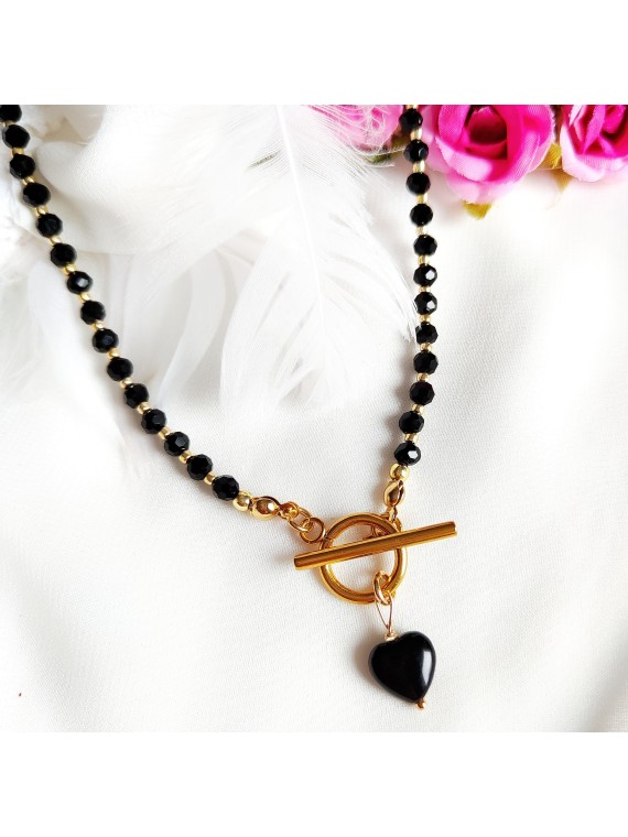 Naszyjnik z serduszkiem z onyksu