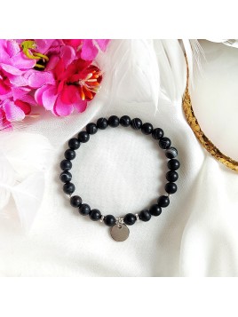 Bransoletka z Agatu z Monetką Medalik z grawerem Agat Czarny