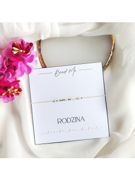 Bransoletka na sznurku z koralikami z kodem Morse'a