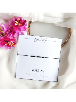 Bransoletka na sznurku z koralikami z kodem Morse'a