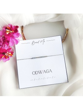 Bransoletka na sznurku z koralikami z kodem Morse'a