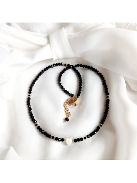 naszyjnik z białym serduszkiem z masy perłowej