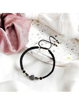 Bransoletka z serduszkiem z kamieni naturalnych