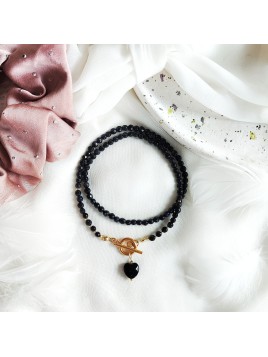 Naszyjnik z kamieni Noc Kairu z serduszkiem