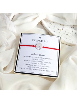 Bransoletka na Dzień Babci Serce Srebrne stópki dziecka z grawerem