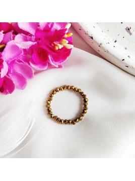 Pierścionek z koralików Złoty