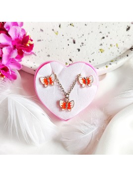 Zestaw Naszyjnik i Kolczyki z motylkiem