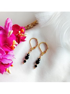 Kolczyki z kamieni Onyks i turmalin