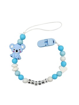 Niebieska Zawieszka do smoczka z imieniem dziecka