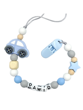 Personalizowana ręcznie wykonana przywieszka do smoczka z imieniem dziecka