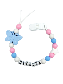 Zawieszka do smoczka z imieniem dziecka różowa niebieska błękitna lekka