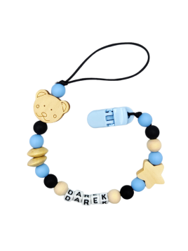 Lekka przywieszka zawieszka do smoczka z imieniem dziecka