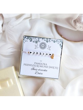 Bransoletka na Pierwszą Komunię z imieniem dziecka