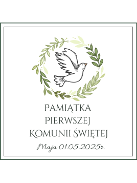 Kartka z pudełkiem i Dedykacją Pamiątka Pierwsza Komunia Święta