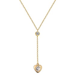 Złoty naszyjnik z serduszkiem długi wiszący wisiorek