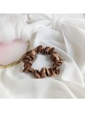 Gumka frotka satynowa scrunchie Brązowa