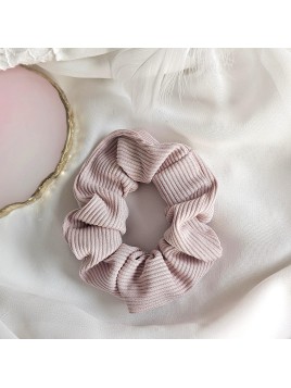 Gumka Frotka prążki brudny róż Scrunchies