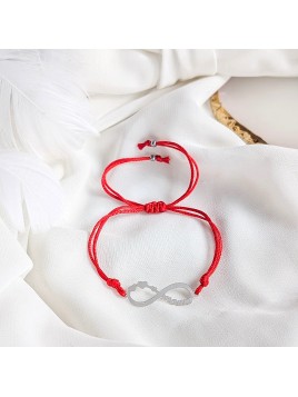 Sznurkowa bransoletka z nieskończonością z napisem mama