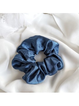 Gumka do włosów scrunchies satynowa Granatowa