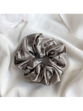 Gumka frotka do włosów scrunchies satynowa szara