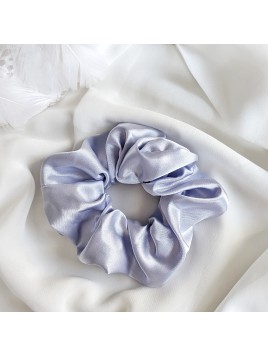 Gumka frotka do włosów scrunchies satynowa Błękitna