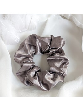 Gumka frotka do włosów scrunchies Satynowa liliowy beż