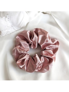 Gumka frotka do włosów scrunchies Satynowa Malinowy róż