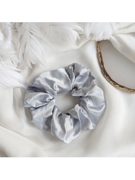 frotka do włosów scrunchies błękitna Satynowa