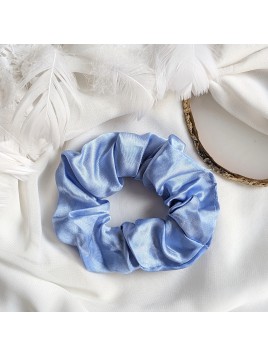 Satynowa Gumka frotka niebieska