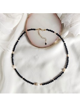 Naszyjnik z Onyksu z perłą naturalną