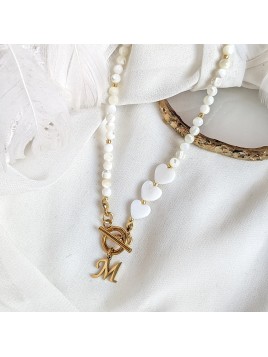 Naszyjnik z serduszkiem z masy perłowej