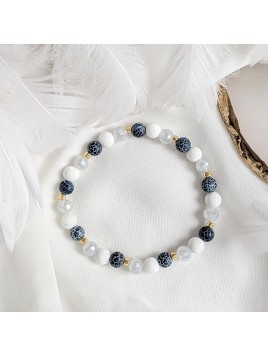 Bransoletka z agatu i howlitu