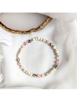 Bransoletka z Howlitu Jaspisu Jadeitu i Kwarcu