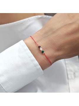 Bransoletka szczęścia szmaragd granat kamień księżycowy