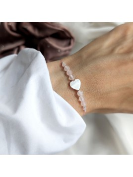 Bransoletka z kwarcu i masy perłowej