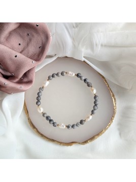 Bransoletka z perły naturalnej i masy perłowej