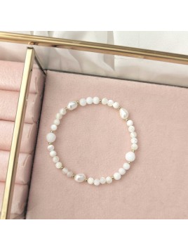 Bransoletka z jadeitu agatu i perły amulet harmonii czystości i dobrej energii