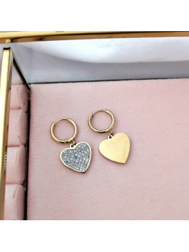 Kolczyki złote Serca z cyrkoniami