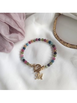 Bransoletka z turmalinu z literką