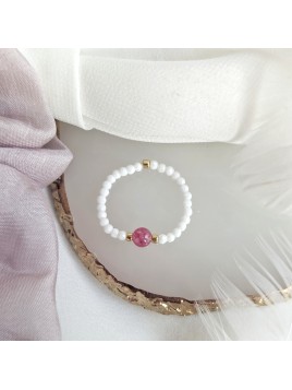 Pierścionek z różowym turmalinem