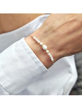 Bransoletka z Perłą, Koralem i Kamieniem Księżycowym