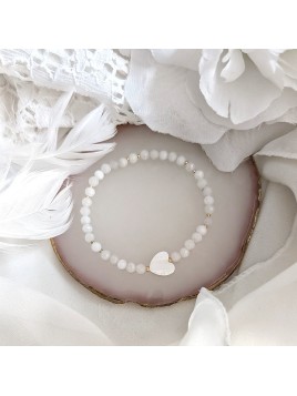 Bransoletka z białego agatu...