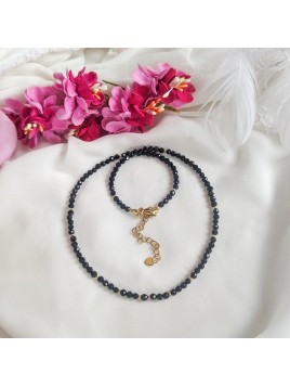 Naszyjnik choker z czarnego turmalinu