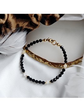 Bransoletka z cytrynu i czarnego turmalinu