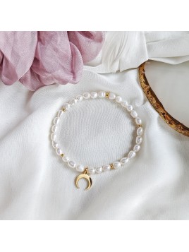 Bransoletka z pereł naturalnych z półksiężycem Lunula